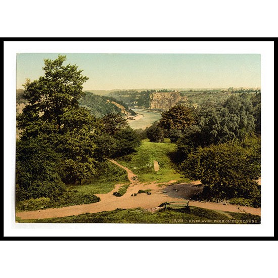 Bristol River Avon from Clifton Downs England, A New Print Of an English Photochrom Image