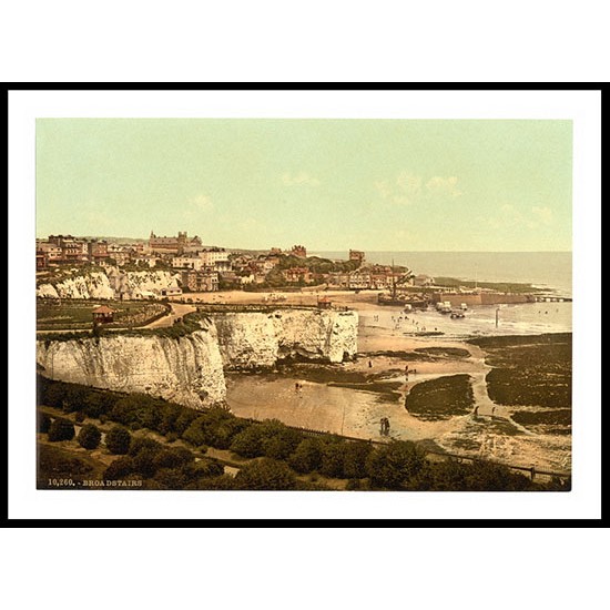 Broadstairs From the cliffs England, A New Print Of an English Photochrom Image