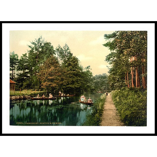 Camberley Boating and fishing England, A New Print Of an English Photochrom Image