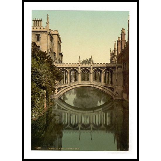 Cambridge Bridge of Sighs England, A New Print Of an English Photochrom Image