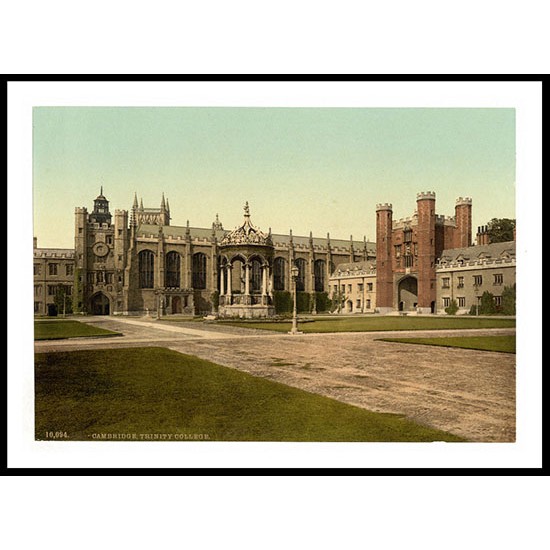 Cambridge Trinity College England, A New Print Of an English Photochrom Image