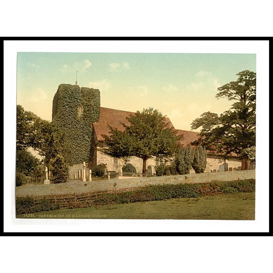 Canterbury St Martins Church England, A New Print Of an English Photochrom Image