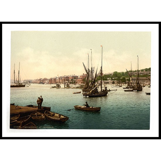 Chatham The Medway England, A New Print Of an English Photochrom Image