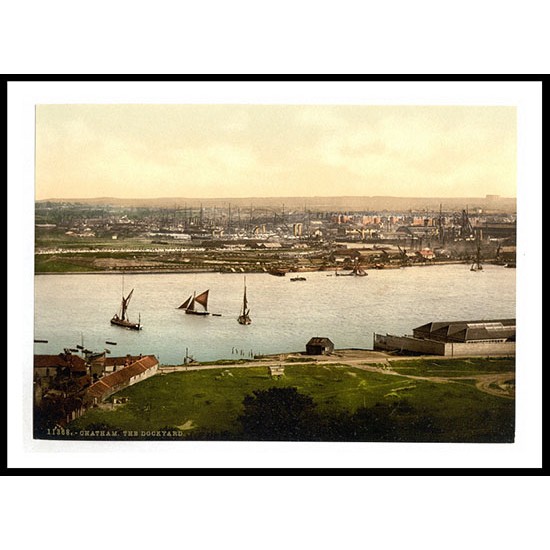 Chatham The dockyard England, A New Print Of an English Photochrom Image