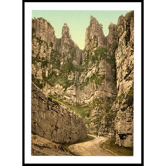 Cheddar Cliffs I England, A New Print Of an English Photochrom Image