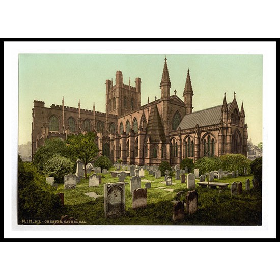 Chester The cathedral England, A New Print Of an English Photochrom Image