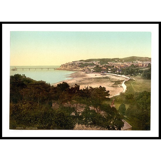 Clevedon General view England, A New Print Of an English Photochrom Image