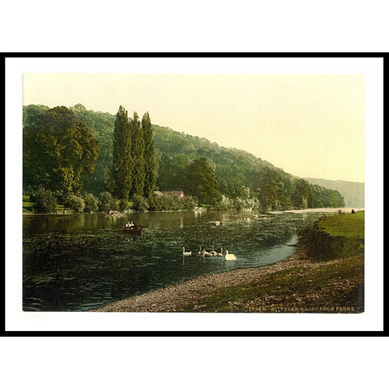 Cliveden Woods from ferry London and suburbs England, A New Print Of an English Photochrom Image