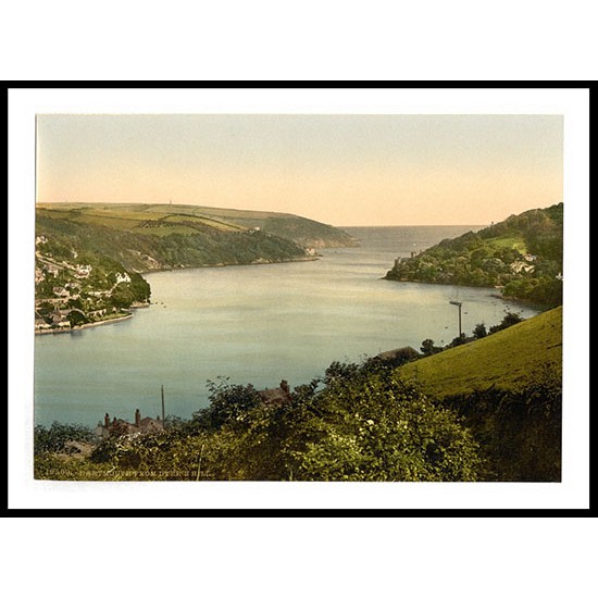 Dartmouth From Dyers Hill England, A New Print Of an English Photochrom Image