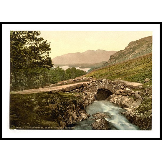 Derwentwater Ashness Bridge and Skiddaw Lake District England, A New Print Of an English Photochrom Image