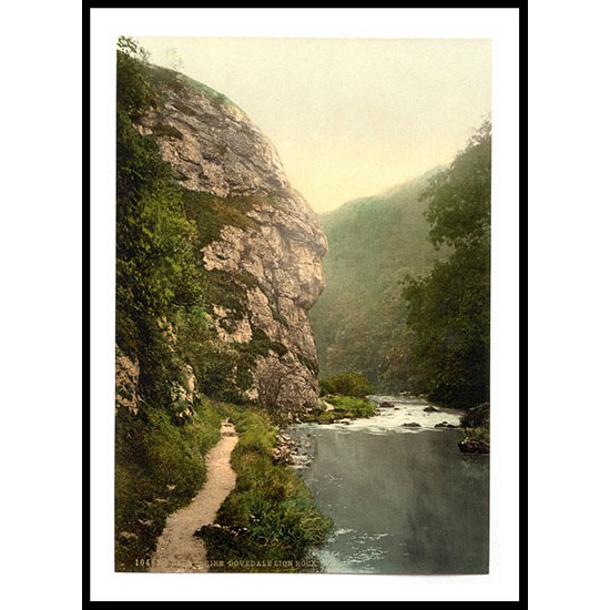 Dovedale Lion Rock Derbyshire England, A New Print Of an English Photochrom Image