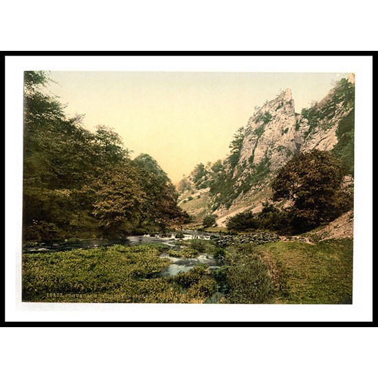 Dovedale Tissington Spires Derbyshire England, A New Print Of an English Photochrom Image