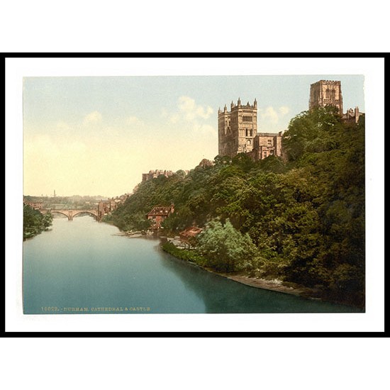 Durham The cathedral and castle from the bridge England, A New Print Of an English Photochrom Image