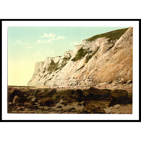 Eastbourne Beachy Head from below England, A New Print Of an English Photochrom Image