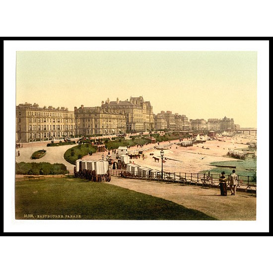 Eastbourne The Parade from the Wish Tower England, A New Print Of an English Photochrom Image