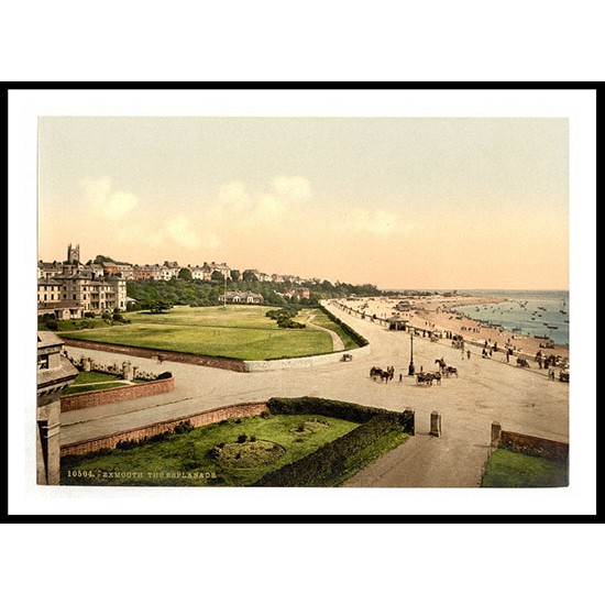 Exmouth The Esplanade England, A New Print Of an English Photochrom Image