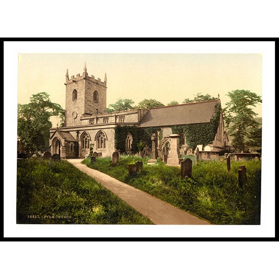 Eyam Church Derbyshire England, A New Print Of an English Photochrom Image