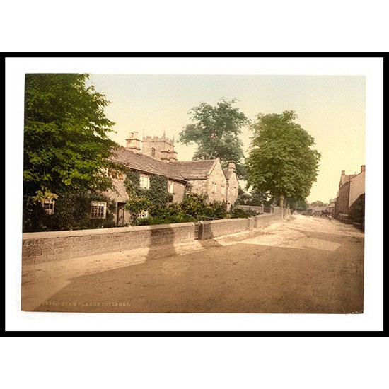 Eyam Plague Cottages Derbyshire England, A New Print Of an English Photochrom Image