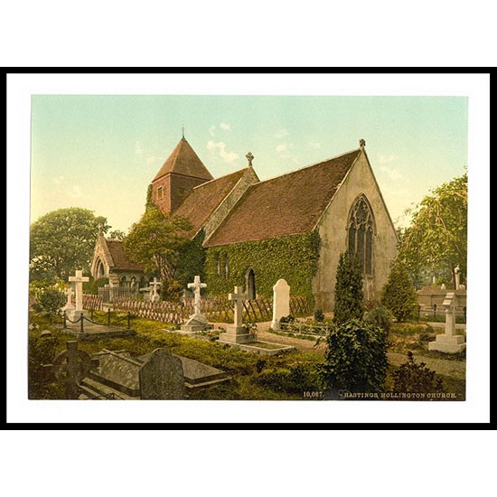 Hastings Hollington Church England, A New Print Of an English Photochrom Image