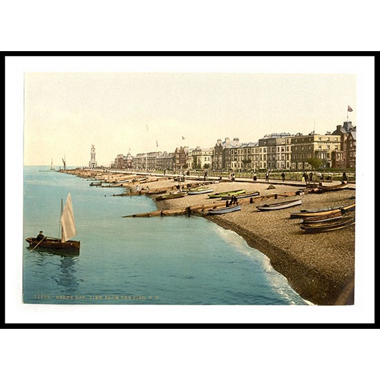 Herne Bay View from the pier NW England, A New Print Of an English Photochrom Image