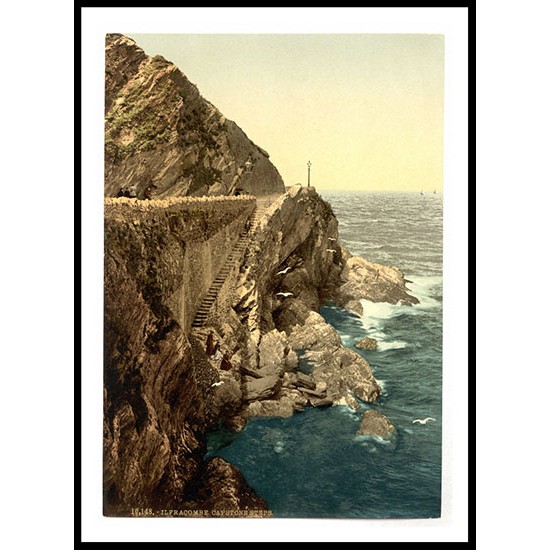 Ilfracombe Capstone steps England, A New Print Of an English Photochrom Image