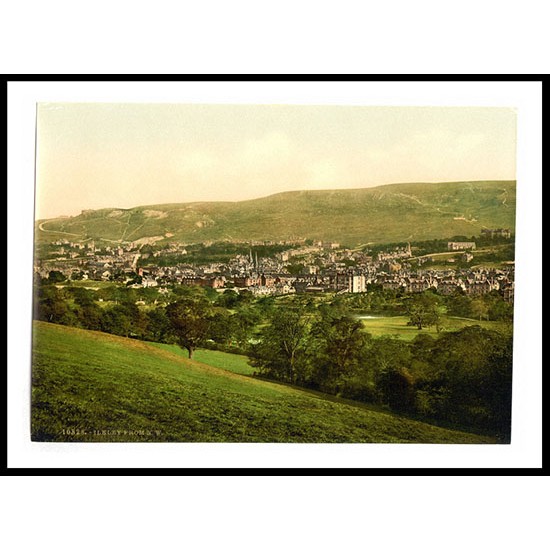 Ilkley From northwest England, A New Print Of an English Photochrom Image Ilkley From northwest England, A New Print Of an English Photochrom Image