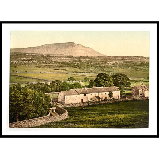 Ingleborough from Chapel le Dale Lake District England, A New Print Of an English Photochrom Image Ingleborough from Chapel le Dale Lake District England, A New Print Of an English Photochrom Image