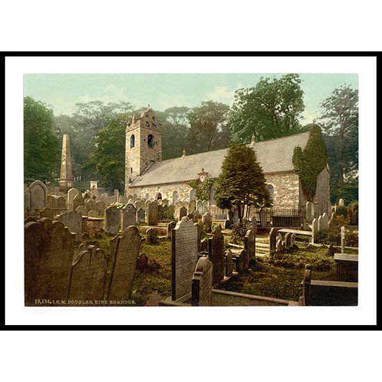 Isle of Man Douglas Kirk Braddan England, A New Print Of an English Photochrom Image