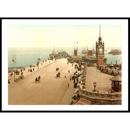 Isle of Man Douglas Pier England, A New Print Of an English Photochrom Image