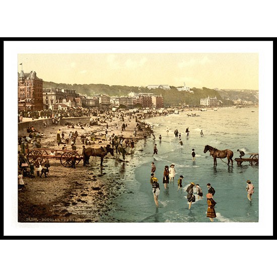 Isle of Man Douglas the beach England, A New Print Of an English Photochrom Image