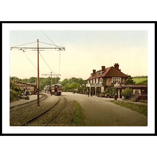 Isle of Man Groudle Glen Hotel and tram station England, A New Print Of an English Photochrom Image