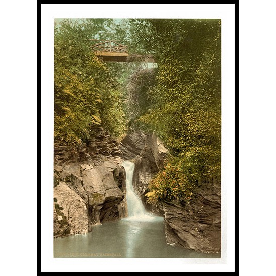 Isle of Man Peel Glen May Waterfall England, A New Print Of an English Photochrom Image