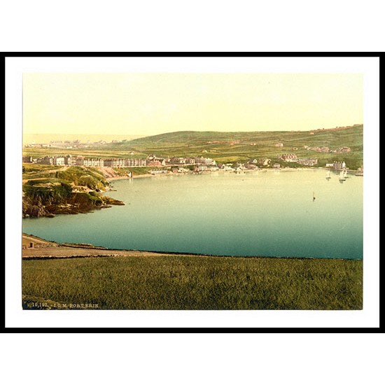 Isle of Man Port Erin view from Bradda Head England, A New Print Of an English Photochrom Image Isle of Man Port Erin view from Bradda Head England, A New Print Of an English Photochrom Image