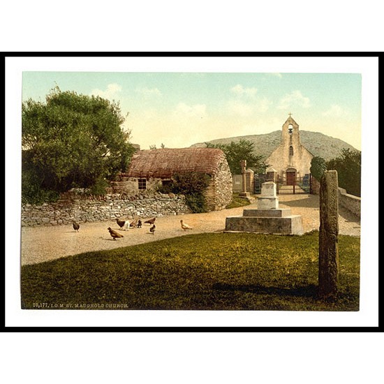 Isle of Man Ramsey St Maughold Church England, A New Print Of an English Photochrom Image