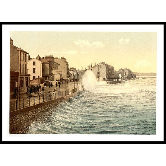 Isle of Man Ramsey rough sea England, A New Print Of an English Photochrom Image