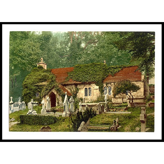 Isle of Wight Bonchurch England, A New Print Of an English Photochrom Image