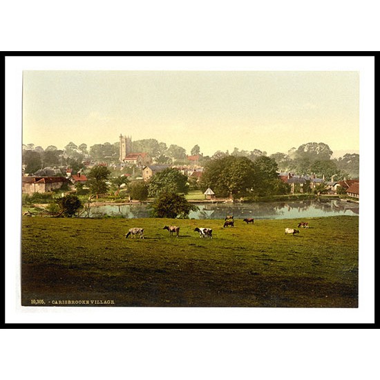 Isle of Wight Carisbrocke the village England, A New Print Of an English Photochrom Image