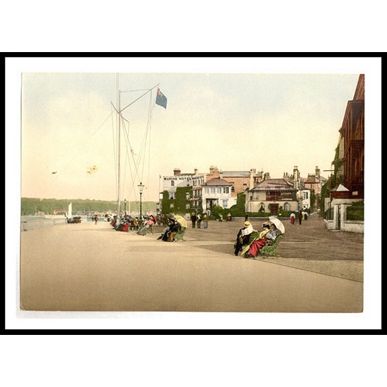 Isle of Wight Cowes marine parade ie promenade England, A New Print Of an English Photochrom Image