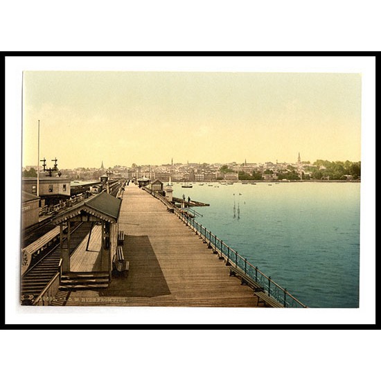 Isle of Wight Ryde from pier England, A New Print Of an English Photochrom Image