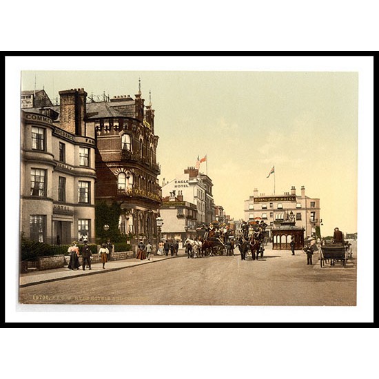 Isle of Wight Ryde hotels and coaches England, A New Print Of an English Photochrom Image