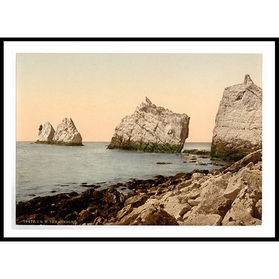 Isle of Wight The Needles I England, A New Print Of an English Photochrom Image