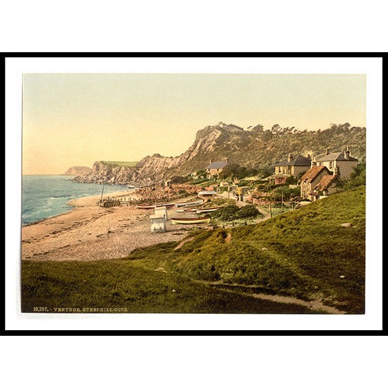 Isle of Wight Ventnor Steephill Cove England, A New Print Of an English Photochrom Image Isle of Wight Ventnor Steephill Cove England, A New Print Of an English Photochrom Image