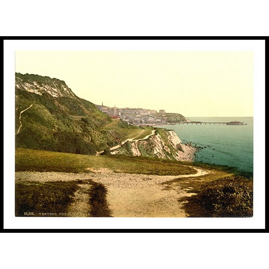 Isle of Wight Ventnor cliff walk England, A New Print Of an English Photochrom Image Isle of Wight Ventnor cliff walk England, A New Print Of an English Photochrom Image