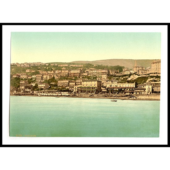 Isle of Wight Ventnor from sea England, A New Print Of an English Photochrom Image Isle of Wight Ventnor from sea England, A New Print Of an English Photochrom Image