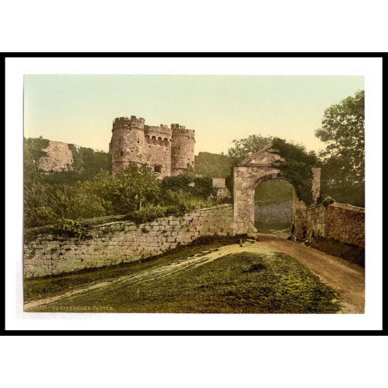 Isle of WightCarisbrocke the castle England, A New Print Of an English Photochrom Image