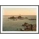 Jersey Corbiere Lighthouse I Channel Islands England, A New Print Of an English Photochrom Image Jersey Corbiere Lighthouse I Channel Islands England, A New Print Of an English Photochrom Image