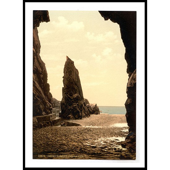 Jersey Plemont Caves and Needle Rock Channel Islands England, A New Print Of an English Photochrom Image