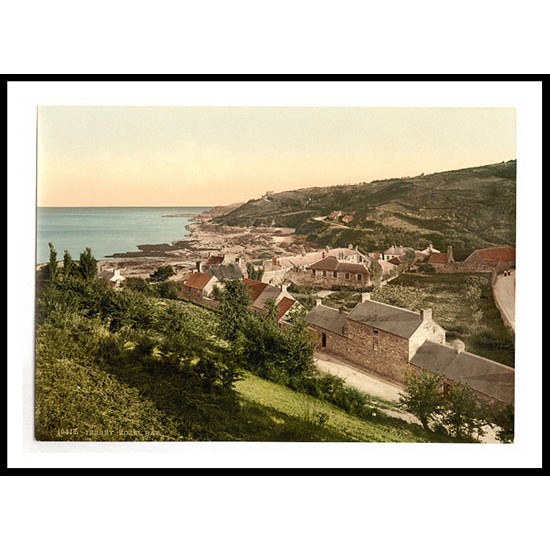 Jersey Rozel Bay Channel Islands England, A New Print Of an English Photochrom Image