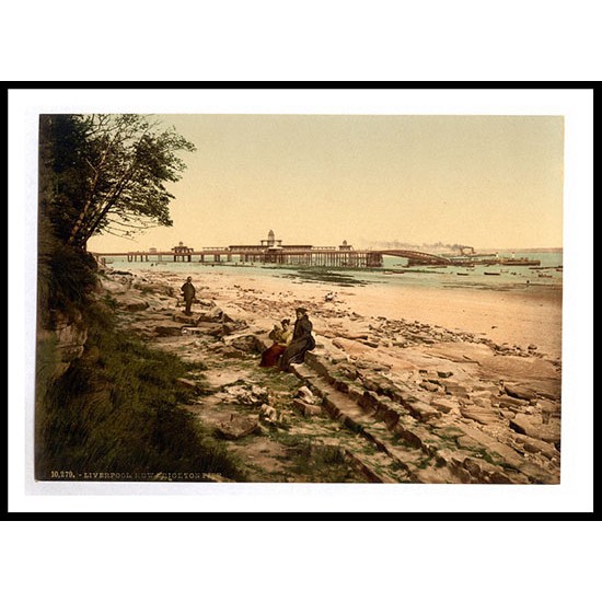 Liverpool New Brighton Pier England, A New Print Of an English Photochrom Image