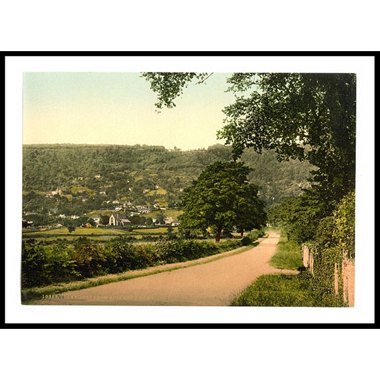 Llandogo on the Wye From Bigswear Road England, A New Print Of an English Photochrom Image